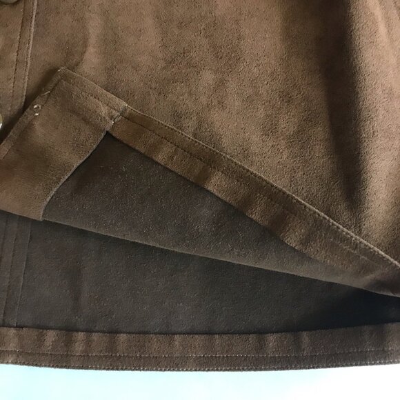 Vintage 1970s Blassport Bill Blass Ultra Suede Brown Button Down Dress Size 8 - Picture 6 of 10